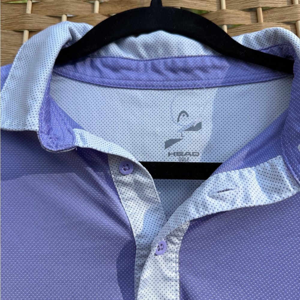 Head Men’s Golf Lavender/White Polo Shirt Men’s Size Large - Picture 6 of 9